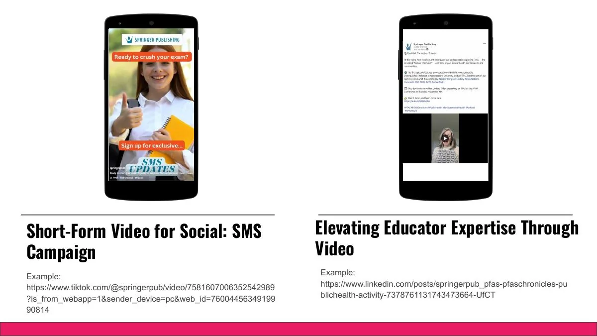 Short-form social video examples from Allison Caggia's portfolio